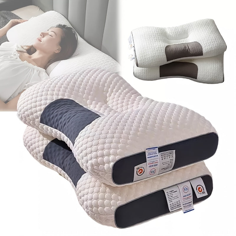 SoftTouch 3D Spa Massage Pillow, Pregnancy Support for Back and Side Sleepers, Compressible Polyester Fiber Neck Cushion, Improved Sleep Comfort for Entire Body