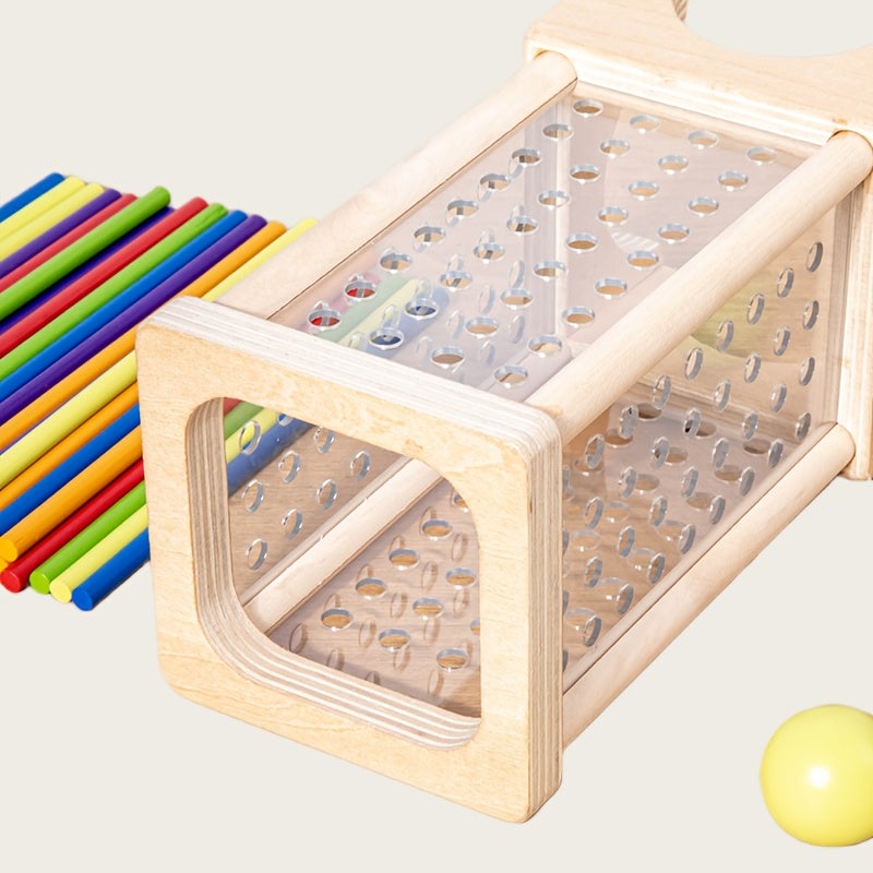 Wooden stacking game for children aged 3 and above, promotes color and shape recognition, spatial thinking, and logical analysis. Perfect for parent-child interactive play and holiday gift.