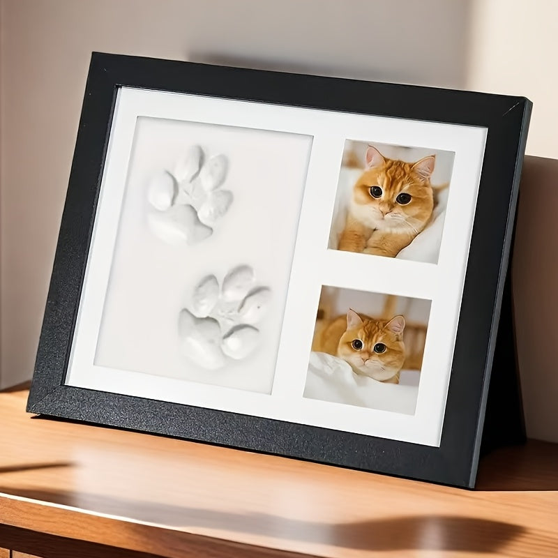 Pet DIY hand and foot print photo frame and wooden dog footprint frame for ultimate dog paw print souvenir.