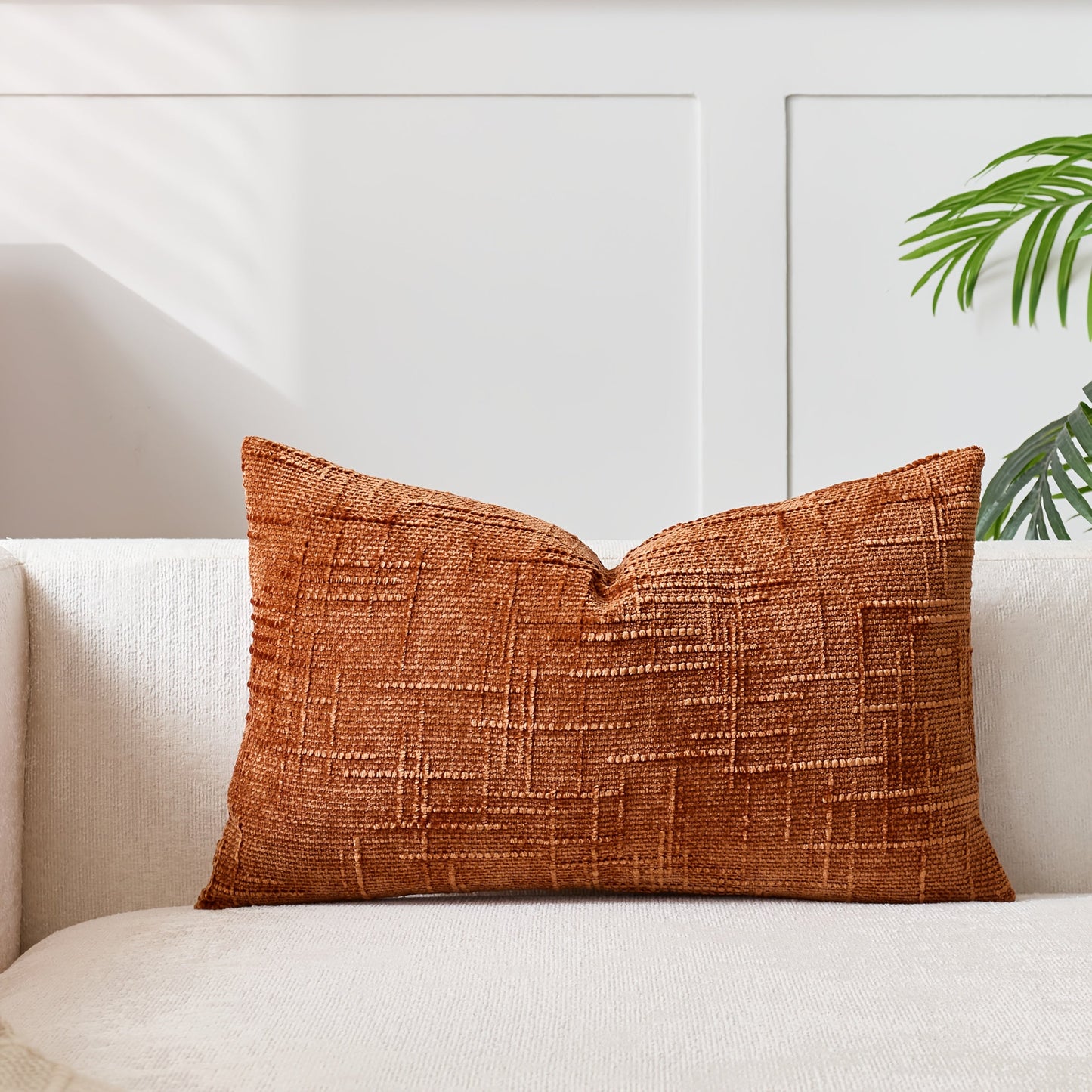 Add a Touch of Elegance with this Stylish Velvet Throw Pillow Cover - Featuring a Chic Bamboo-Inspired Striped Geometric Design, Ideal for Enhancing the Décor of Your Sofa and Bedroom. Easy to Clean with a Convenient Zip Closure, Suitable for Machine