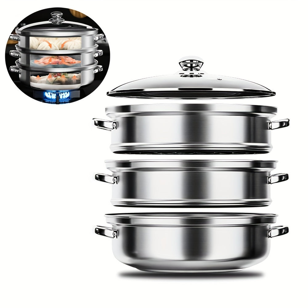 Steaming Soup with Multiple Layers in Silver