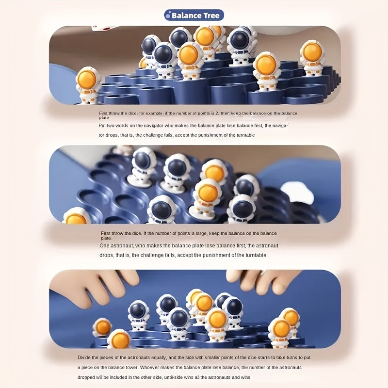 Standard Edition Astronaut Balance Tree Board Game made of ABS material for 2 players, promotes reflexes and critical thinking skills for family gatherings.