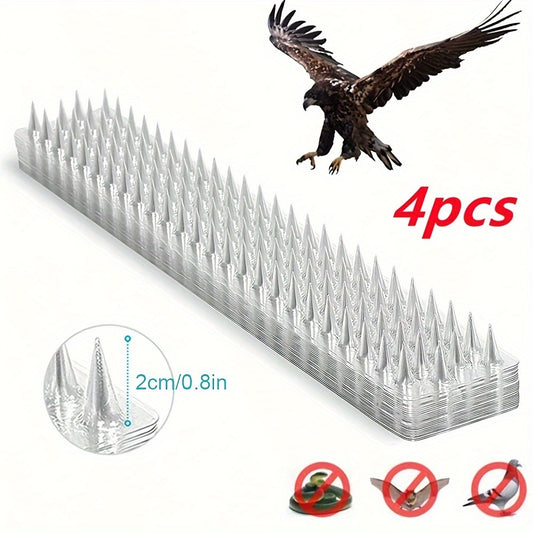 4pcs Outdoor Bird & Cat Repellent Spikes for Extended Protection with Pet-Safe Material, Easy Installation for Indoor/Outdoor Use to Keep Pigeons and Squirrels Away.