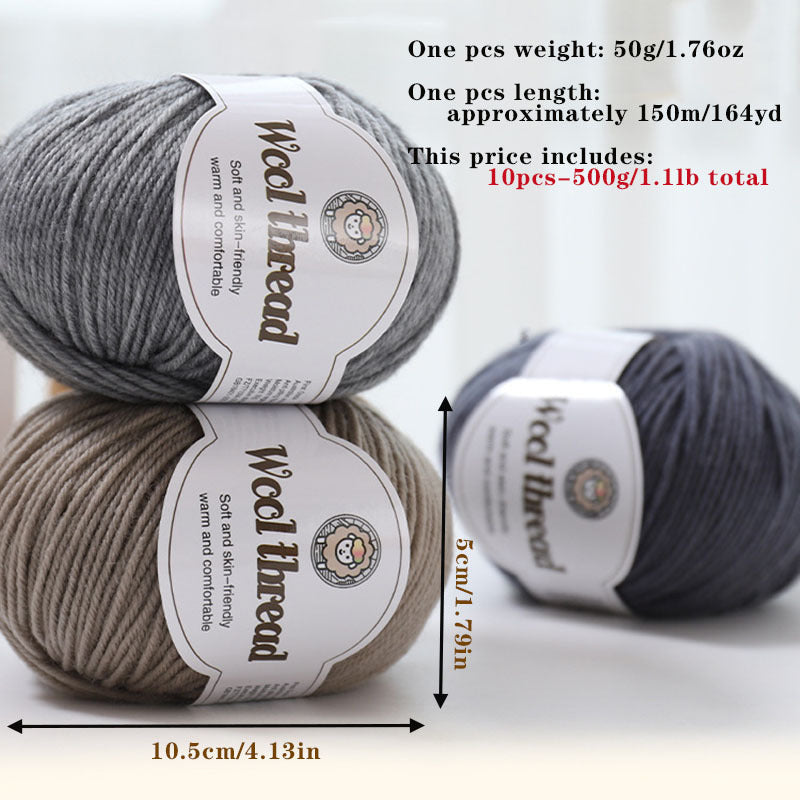 10pcs of Australian Wool Yarn [Approx. 500G/10 Balls Per Pack], Ideal for Crocheting Sweaters, Coats, Vests, Scarves, Hats, and DIY Knitwear, Soft, Warm, and Easy to Knit.