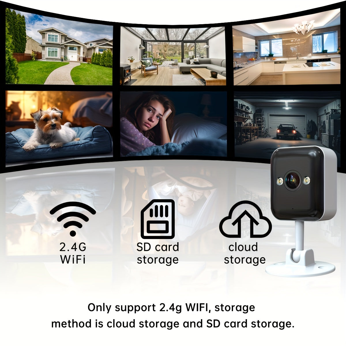 Experience clear and crisp live feeds with the JOOAN 1080P HD Wireless Security Camera featuring full color night vision. Stay connected with two-way audio and receive motion detection alerts. Conveniently set up the camera with the built-in WiFi hotspot