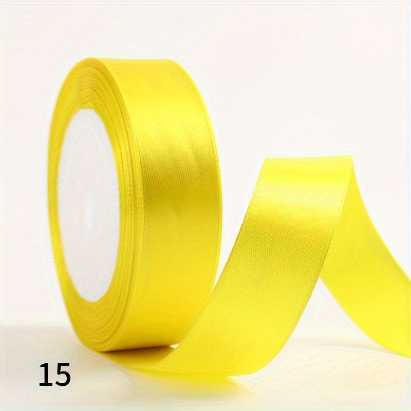 1 piece of 2.5cm wide, 25 yards long satin ribbon for gift wrapping, wedding decoration, car silk ribbon, baking, and webbing.