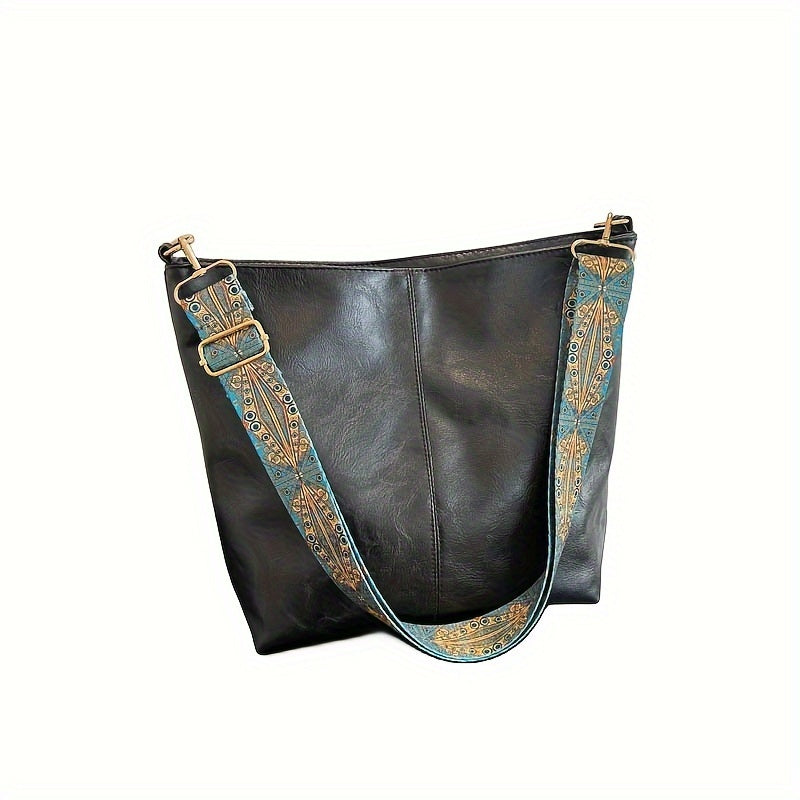 Bohemian style geometric strap hobo bag, perfect for Valentine's or birthday gifts.