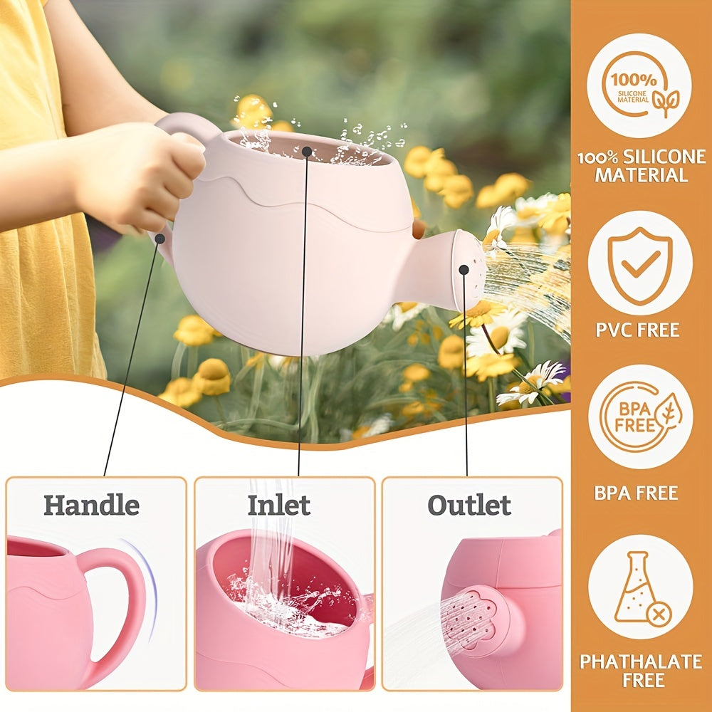 BPA-Free Silicone Watering Can Toys for Toddlers - Lightweight and Easy to Hold with Handle. Great for Bath, Beach, and Garden Play. Includes Sprinkler Toy for Fun Water Play. Safe and Enjoyable Summer Toy for Kids.