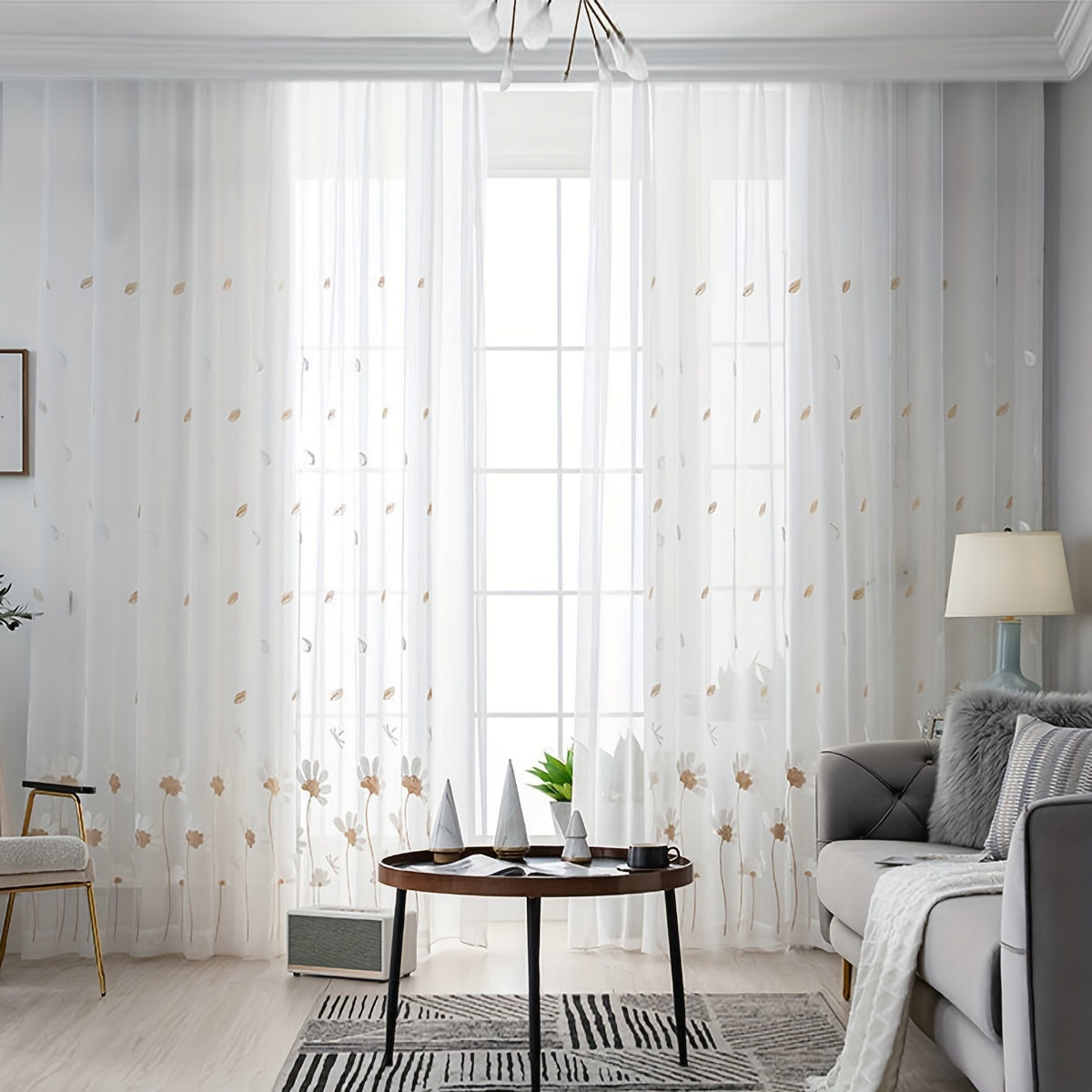 Add a touch of simplicity and charm to your living space with this 1-piece Simple Animal Embroidery Tulle Curtain. Featuring a beautiful pastoral style flower embroidery design, this window sheer curtain is perfect for adding a delicate touch to your