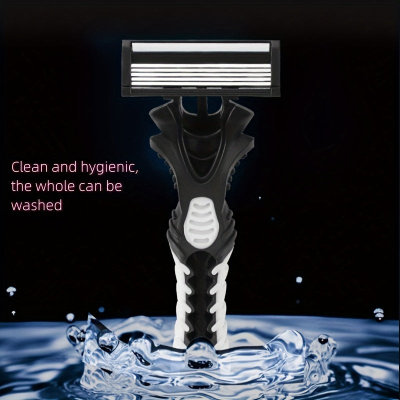 Disposable razor with five layers for men.