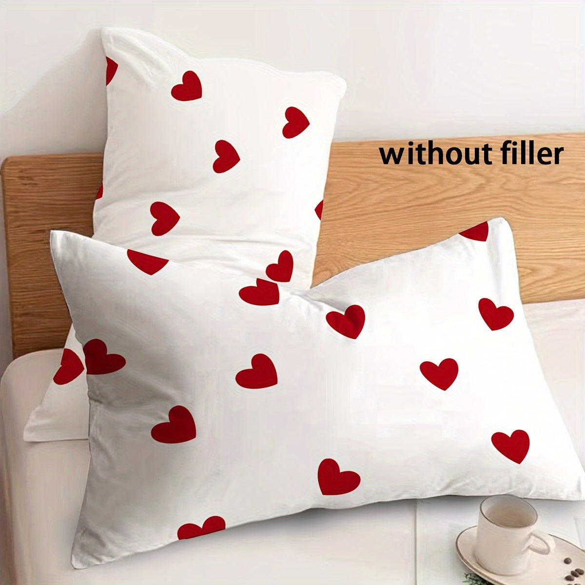 Set of 2 Love Pattern Brushed Pillowcases (Pillow Core Not Included), Made of Soft and Breathable Material, Skin-friendly Decorative Covers for Bedroom Sofa Home Decor