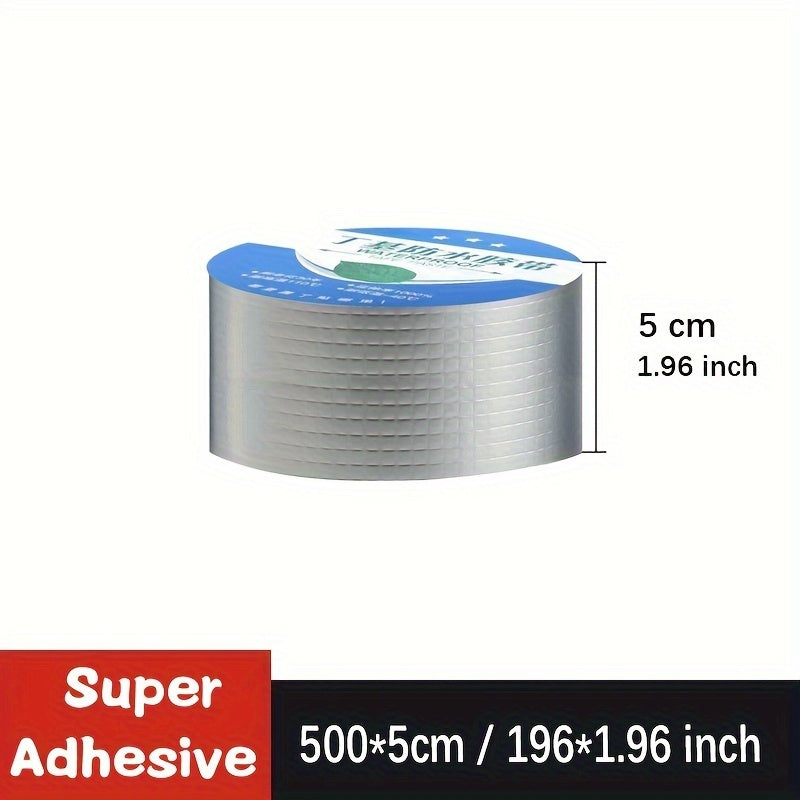 Waterproof, heat-resistant butyl tape for sealing leaks on roofs, pipes, and walls.