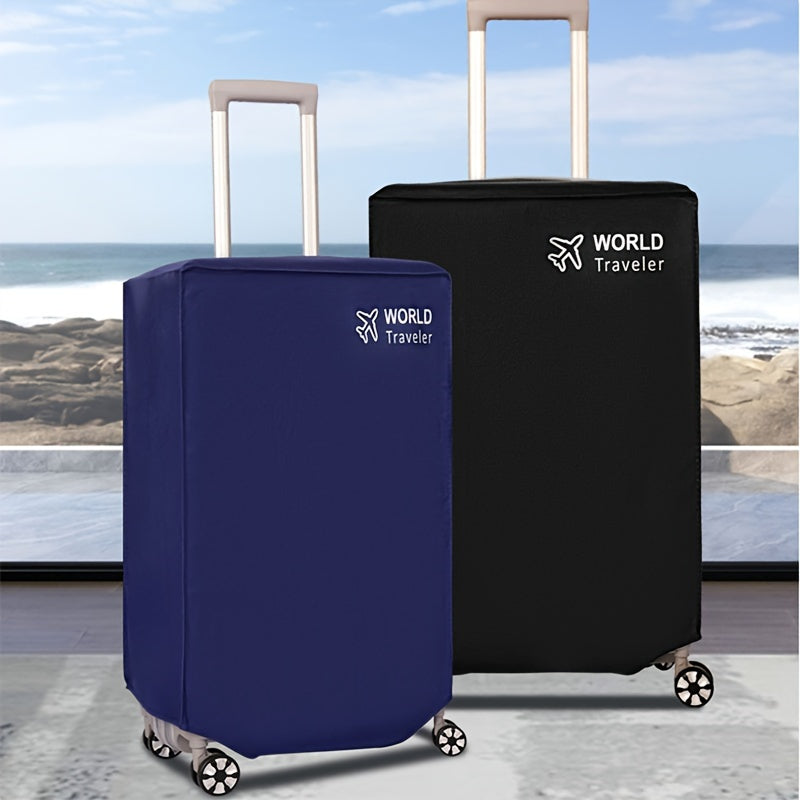 Travel the world with ease and style with our 1-piece World Traveler Fabric Luggage Cover. This scratch-proof, dustproof, and water-resistant suitcase protector is perfect for air travel.