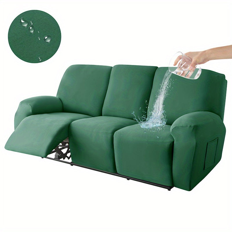 8-piece waterproof milk sofa slipcover set for summer, ideal for protecting furniture in home and office décor.