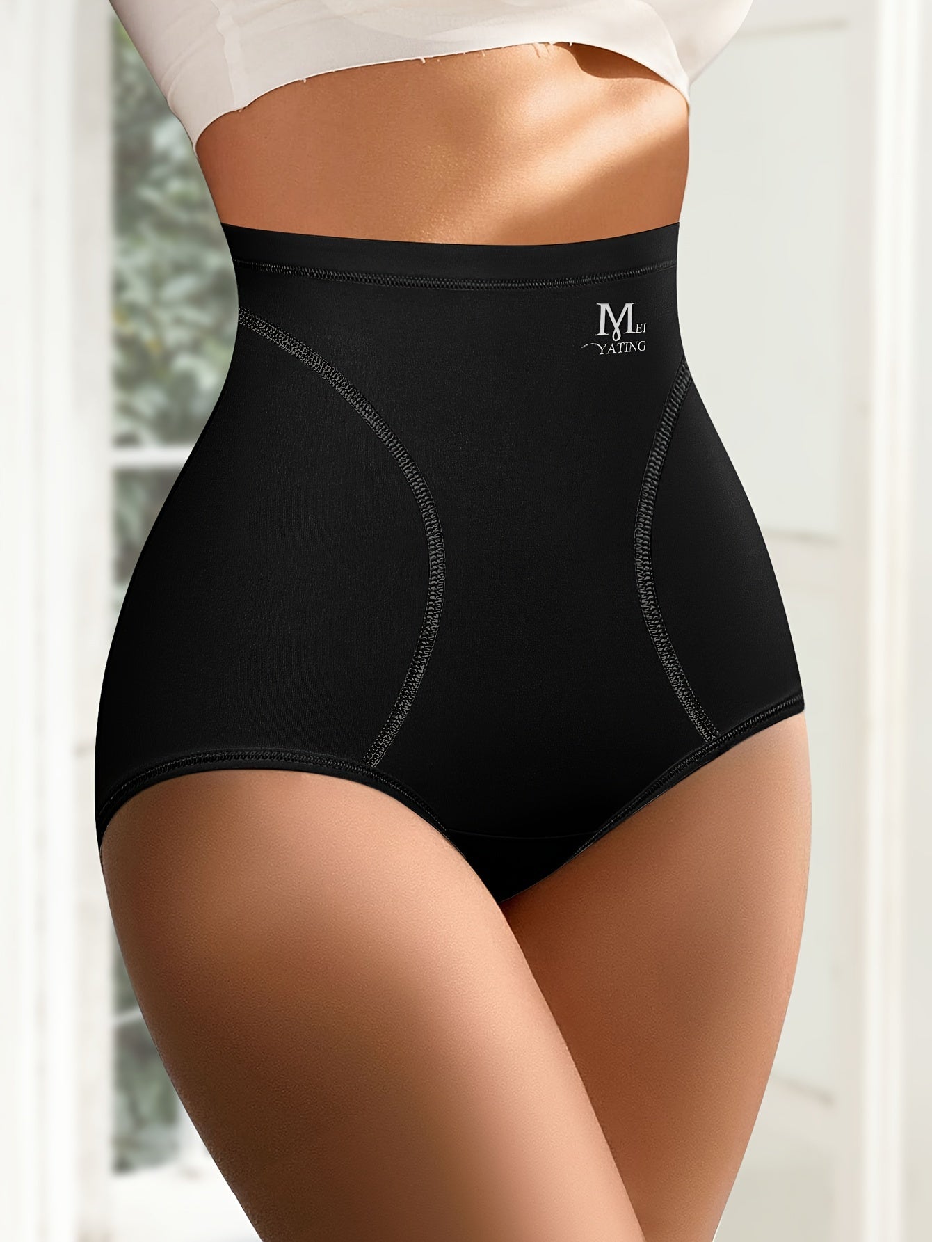 MIOTAN High-Waist Tummy Control Panties: Soft, Lightweight, Black, 1pc, Elastane Construction for Tummy Control