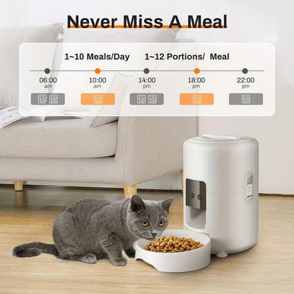 2L Pet Feeder with Tuya App - Wi-Fi enabled, USB powered. Allows remote control for small pets. Plug not included.