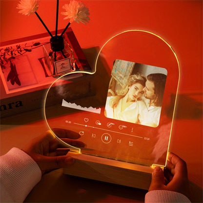 Create your own personalized acrylic photo frame with a transparent love heart design. Ideal for unique birthday gifts and special Valentine's Day keepsakes.