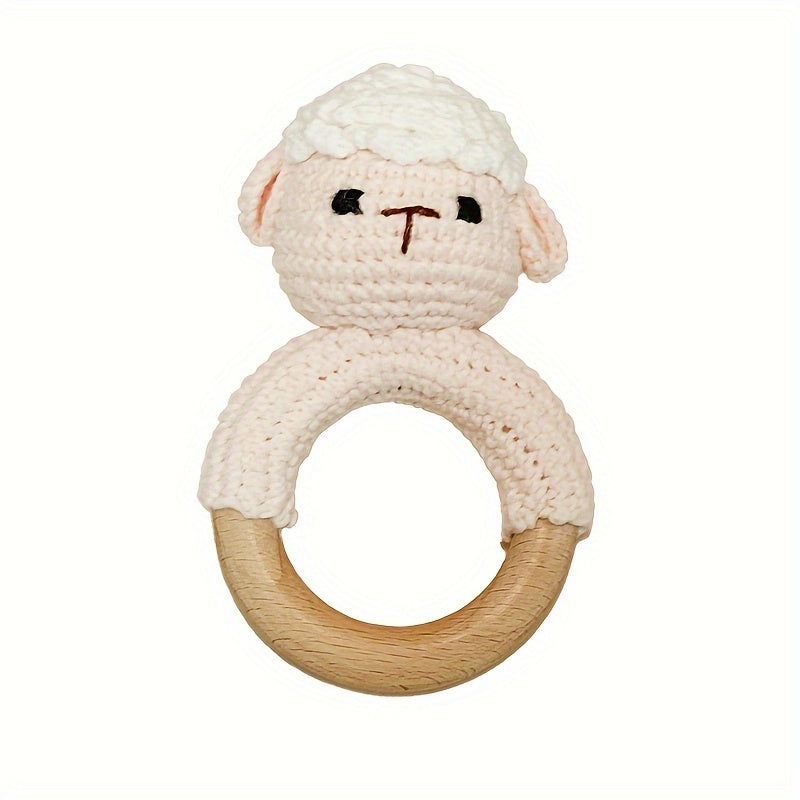 Crochet Sleep Rattle Toy - Soft Knit Animal Doll, Ideal for Soothing & Chewing. Perfect Gift for Christmas, Halloween, Thanksgiving, Easter, Corban Festival. Best Toy for Christmas, Ideal for Thanksgiving.