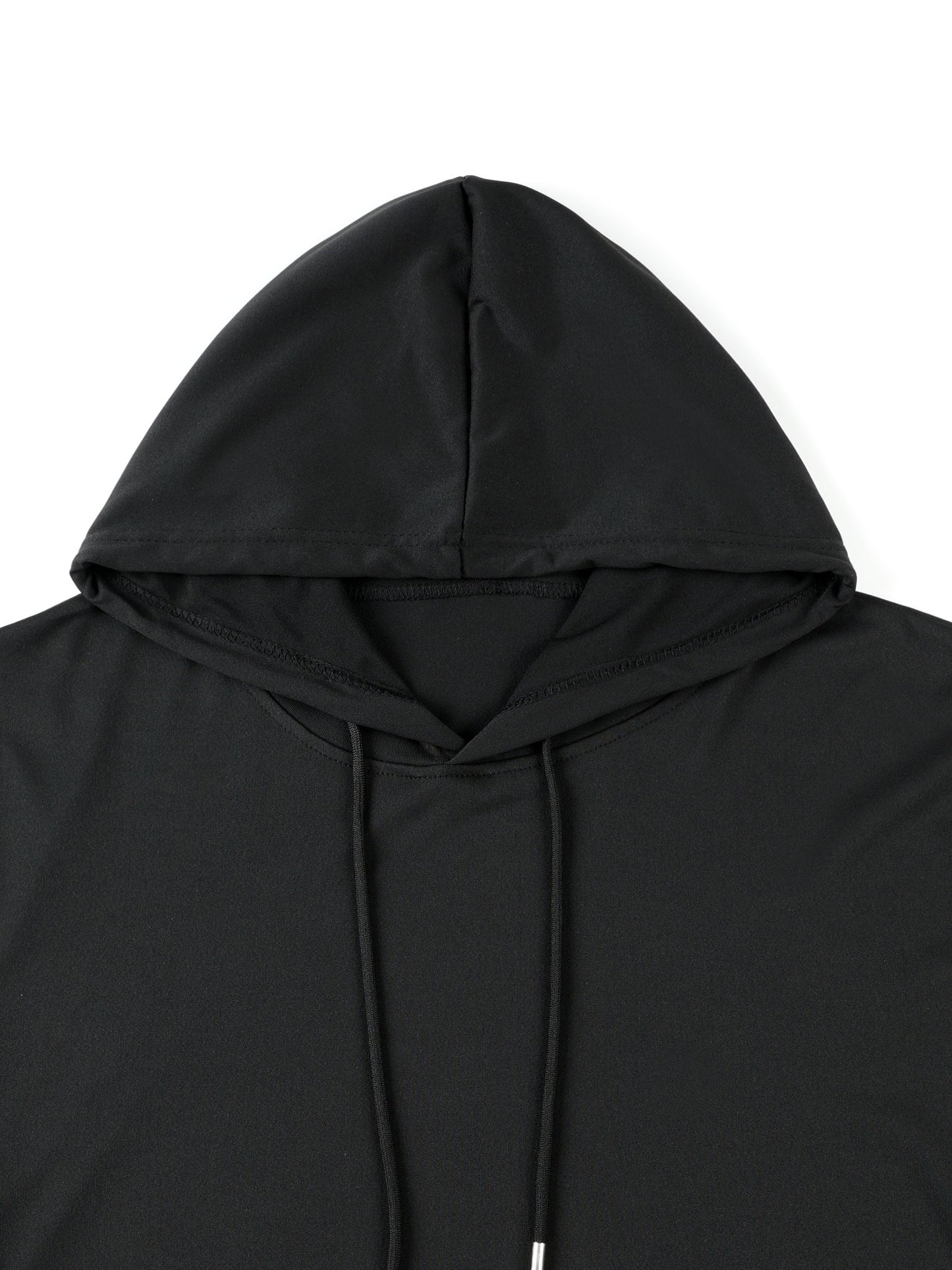 Men's plus size hooded t-shirt with short sleeves and drawstring, perfect for summer comfort.