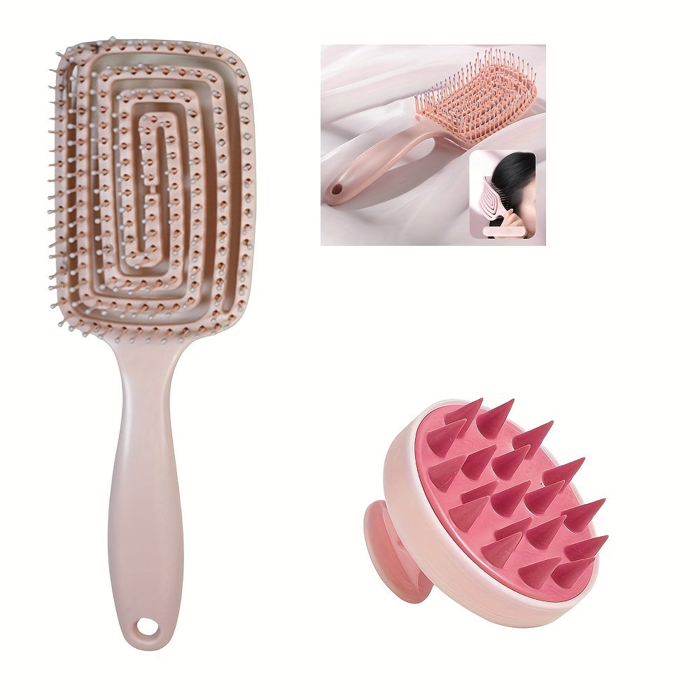 Silicone scalp massager with gentle exfoliating shampoo comb. No batteries needed, comes in 3 colors.