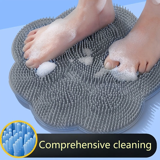 SpaLux Neoprene Exfoliating Shower Mat: Non-Slip Back Scrubber and Foot Cleansing Pad for Deep Skin Cleansing - Easy-Clean Spa Bath Accessory