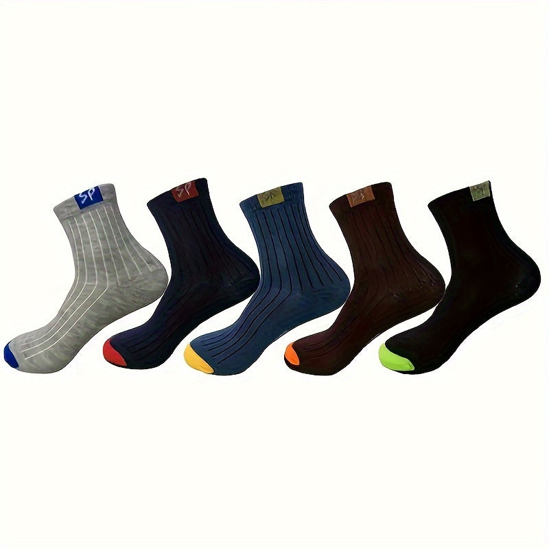 5 pairs of unisex letter graphic socks, perfect for sports and breathability. Includes women's stockings and hosiery.