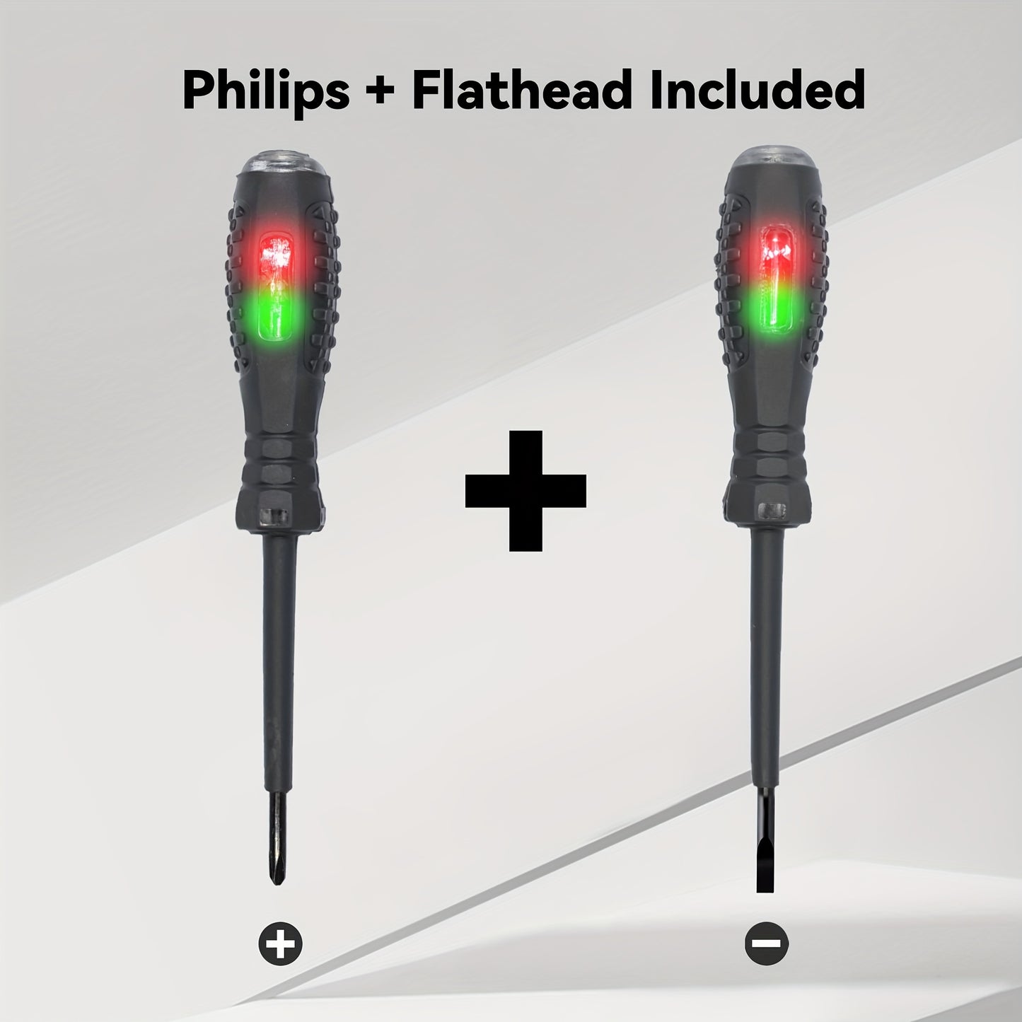 2 Electrician Screwdriver with Magnetic Suction Head, Colorful Light, and Multiple Functions