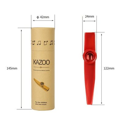 High-quality metal kazoo with flute tube, three flute membranes, and lightweight aluminum alloy construction. Portable and easy to use, suitable for both beginners and experienced