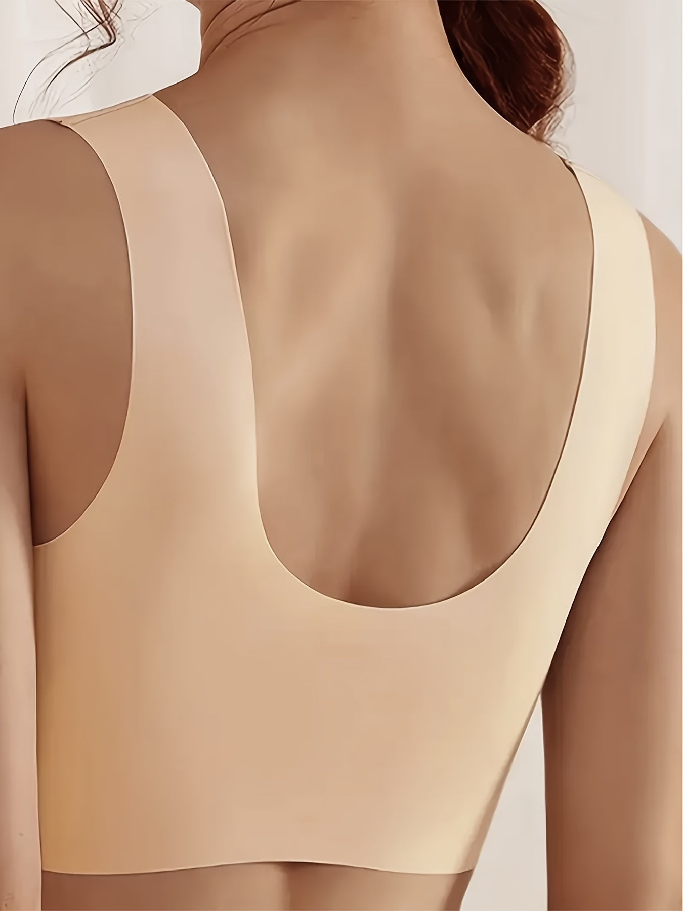 Wireless bra with mesh stitching for full coverage and comfort - perfect for women's lingerie and underwear.