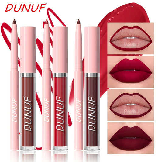 Matte lip gloss lip liner set that is durable, waterproof, sweat-resistant, and easy to color.