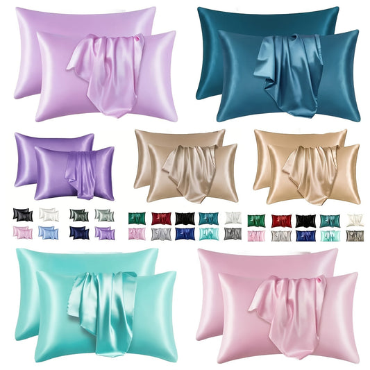 Contemporary Envelope Closure Pillowcase made of Soft, Breathable Solid Color Satin. This Throw Pillow Cover is made of High-Quality Silk-Like Polyester, which is gentle on Hair and Skin. Machine Washable and perfect for Bedroom and Home Decor.