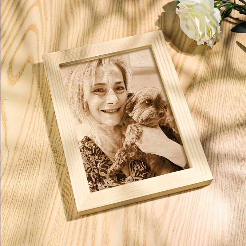 Custom Engraved Wooden Photo Frame - Personalized Picture Holder for Cherished Memories, Ideal Present for Birthdays, Anniversaries, Weddings & Valentine's Day