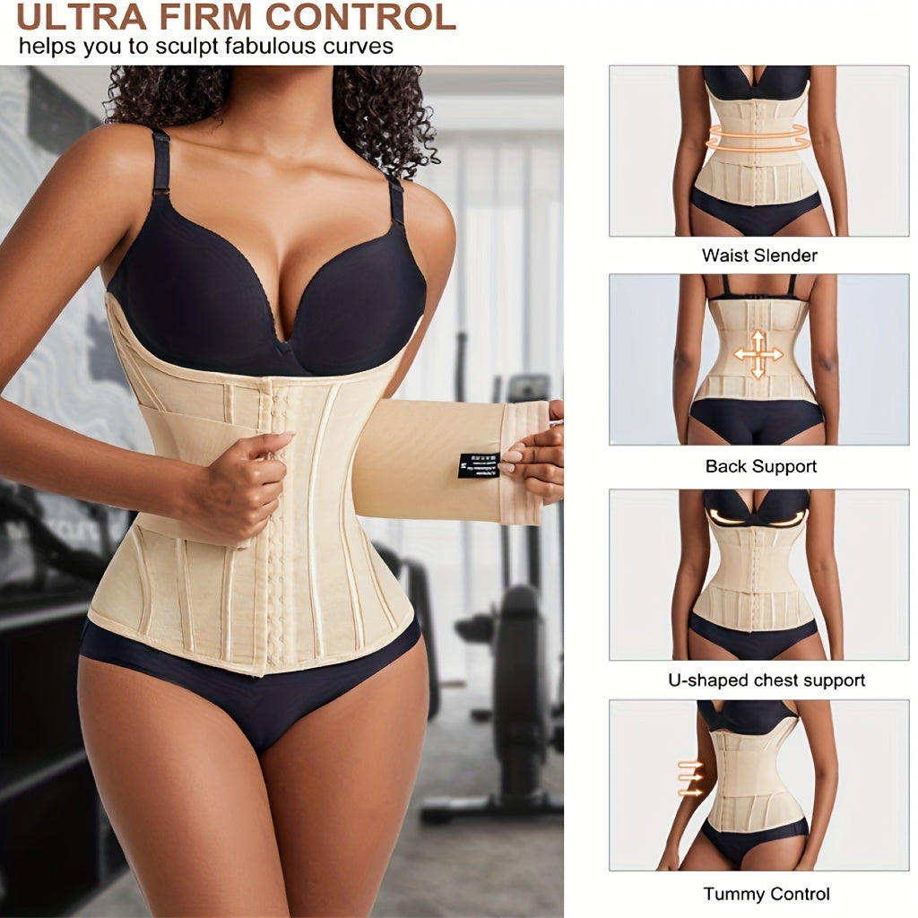 Women's waist trainer belt for tummy control and compression.