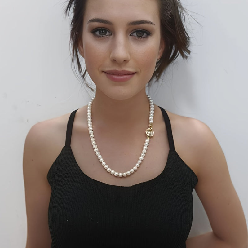 ZAYCAN Freshwater Pearl Necklace - Ideal for Celebrating Birthdays, Weddings, and Anniversaries | Genuine Pearls Featuring Distinct Growth Patterns