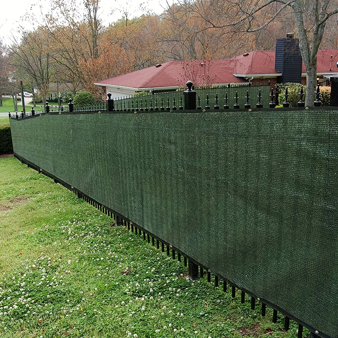 1pc Privacy Fence Screen with Grommets for Outdoor Windscreen Covering Fencing. Anti-UV Shade Net for Backyard Garden, Patio, Pool Deck.