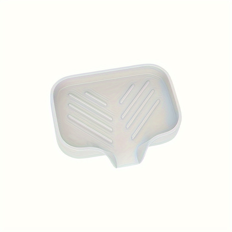 Silicone soap sponge holder for sink with storage tray and dispenser rack. Great for bathroom organization.