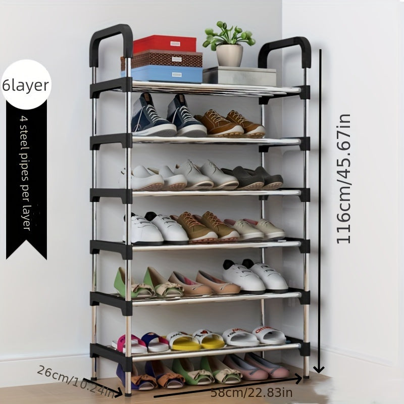 Metal Shoe Rack with 8 Tiers - Ideal for Entryway, Porch, Patio, Bedroom, Living Room - Durable Freestanding Shoe Organizer Saves Space in Any Room