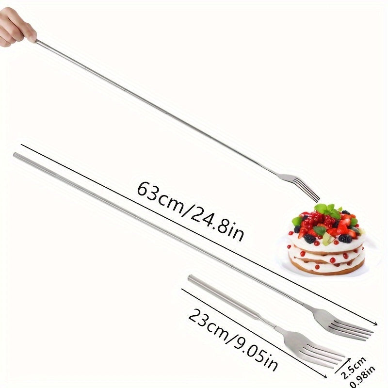 Retractable stainless steel dinner fork for Halloween and Christmas party props.