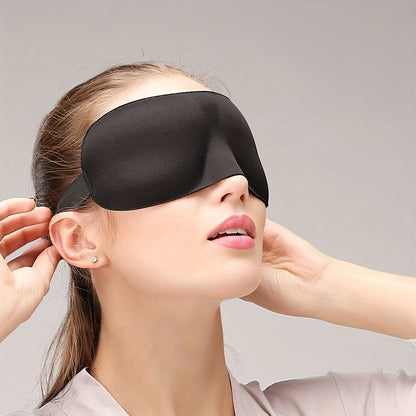 1 Pack 3D Contoured Sleep Mask with Memory Foam, Buckle Closure, Breathable Cotton Material, Ideal for Travel & Airplane Use, No Power Needed