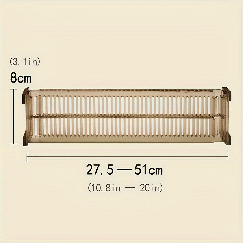 8 adjustable drawer dividers for organizing underwear and socks. Made of durable plastic with expandable grids.