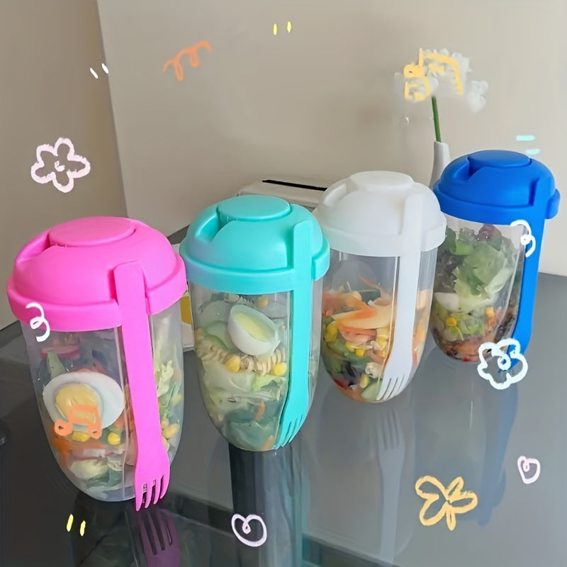 1pc Fresh Salad Cup, 
Keep Fit Salad Meal Shaker Cup,
1000ml/33.81oz,
Portable Fruit Vegetable Milk Cup, 
19.99cm X 5.92cm