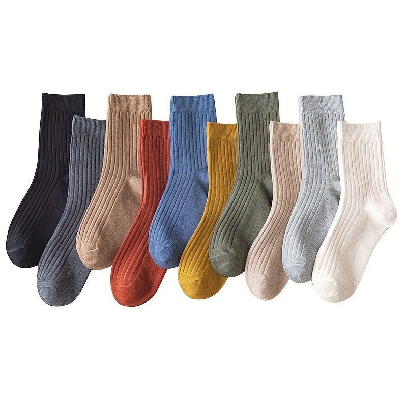 10 pairs of women's breathable thermal socks for autumn and winter, casual and versatile.