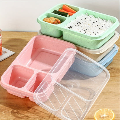 This durable plastic Bento lunch box with compartments is leak-proof and perfect for meals on the go at the office, school, or outdoors. It is easy to clean and provides a convenient way to enjoy your favorite foods wherever you are.