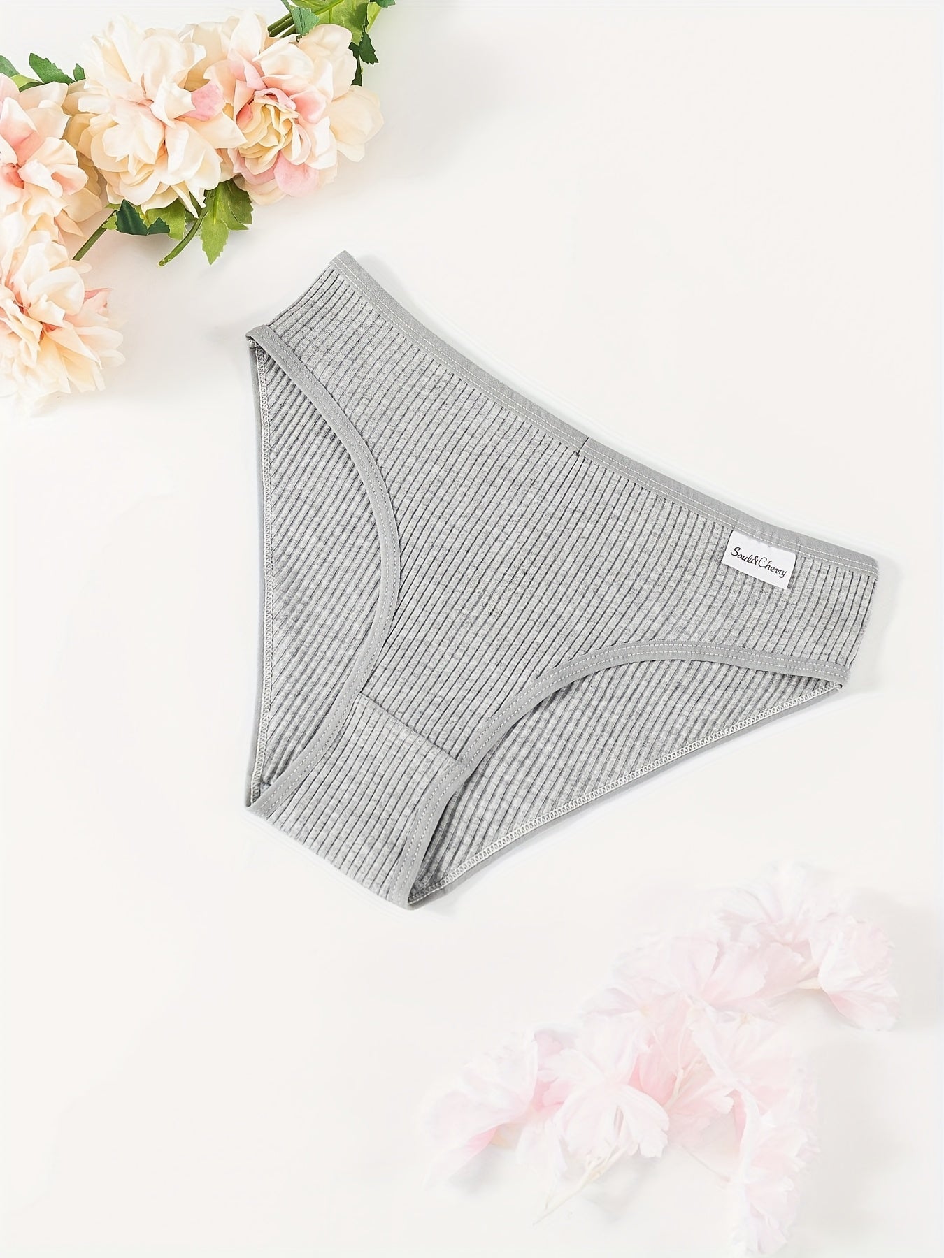 8-Pack Women's Seamless Ribbed Cotton Briefs - Comfortable, Breathable, and Sexy Underwear for Daily Wear.