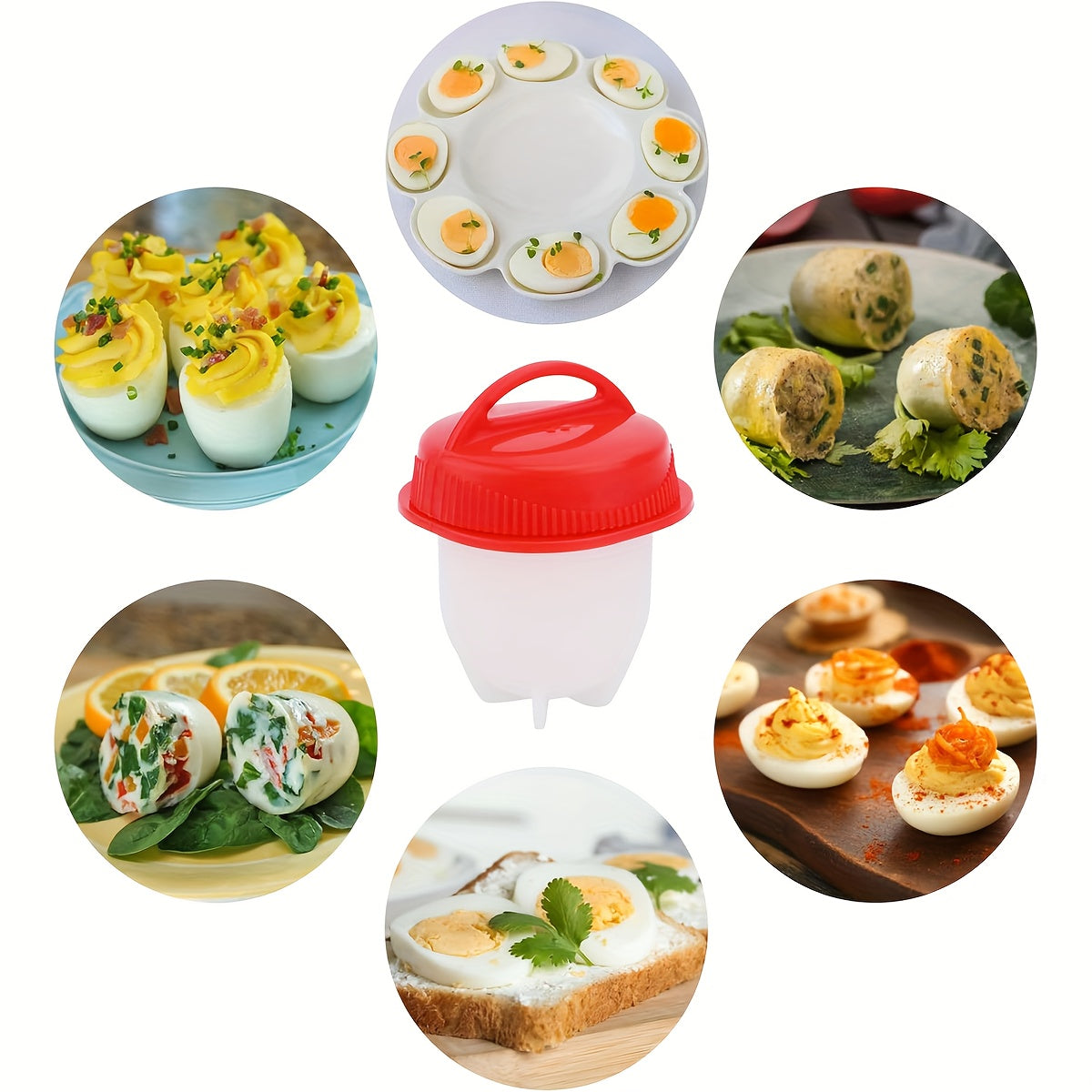 Easily cook perfectly poached eggs with our high-temperature resistant silicone egg poachers, featuring a non-stick surface for easy shell removal.