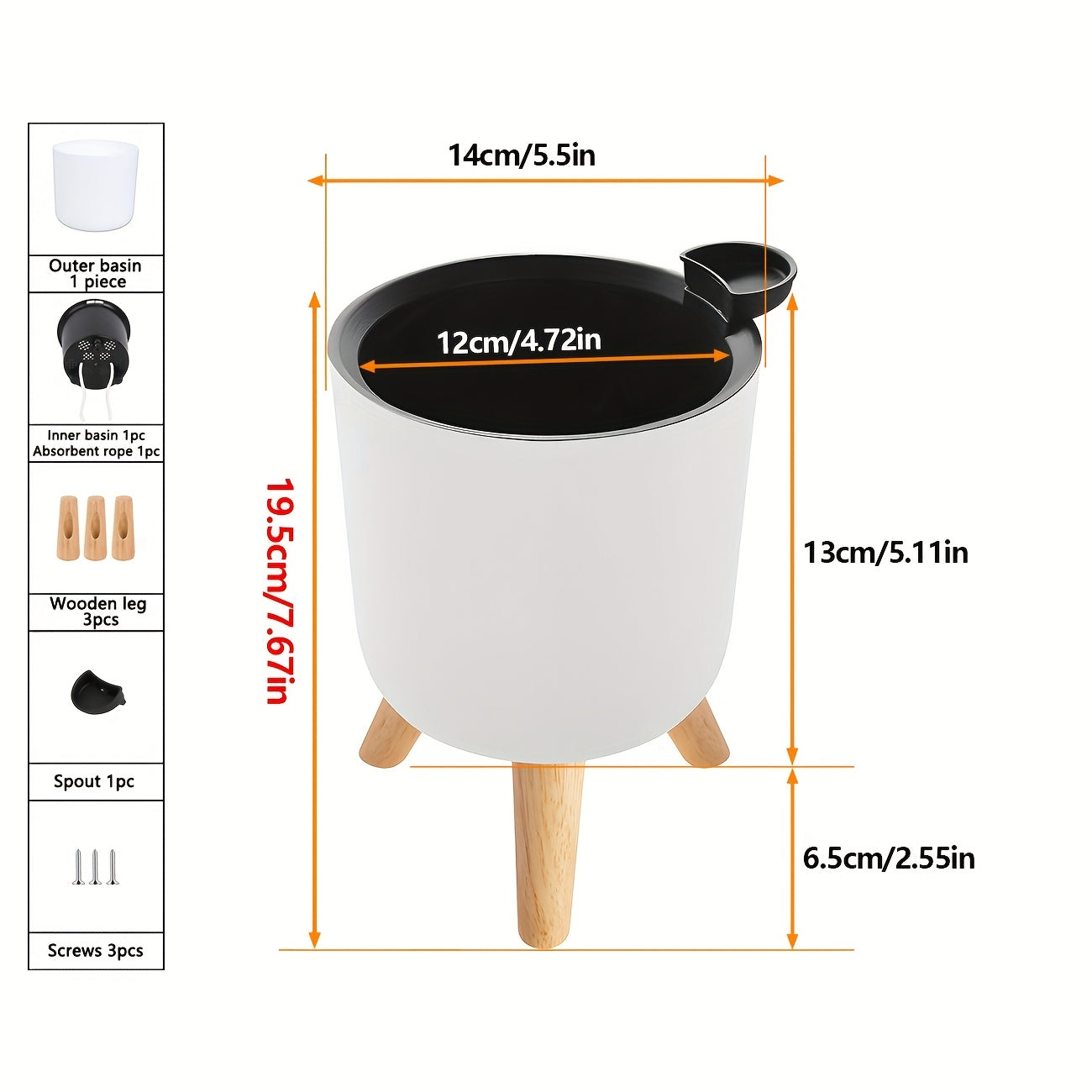 Wooden leg planter for indoor/outdoor use in home or office, suitable for various plants.