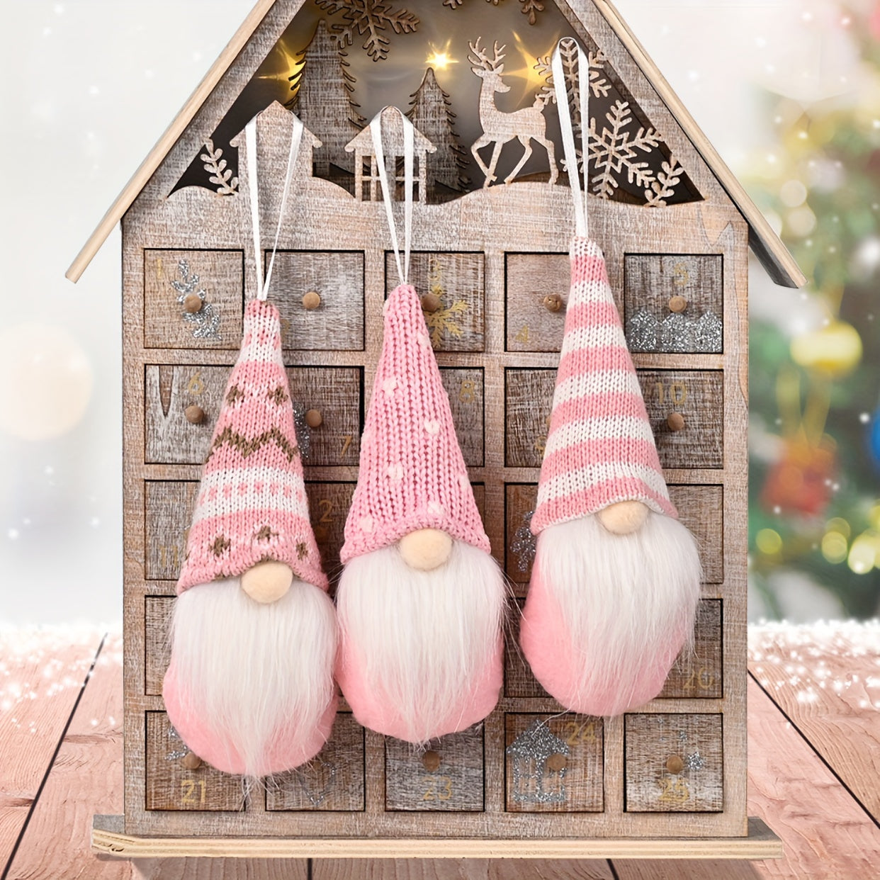 Set of 3 Christmas gnome ornaments for versatile seasonal decoration, perfect for holidays and special occasions.