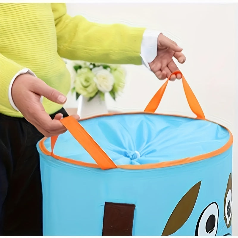 1 piece of Cute Design Large Toy Basket Organizer, Storage Bin for Toys, Clothes, and Clothing, Collapsible Laundry Basket in Beetle, Bumblebee, Owl, or Monkey design for Kids.