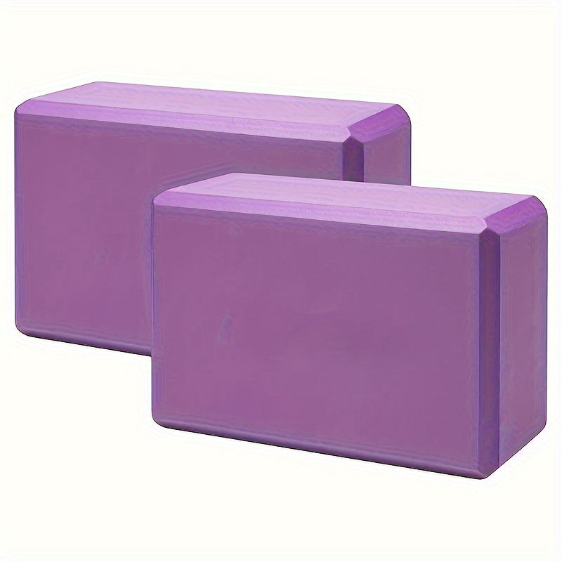 High-Density EVA Yoga Blocks 2-Pack with Beveled Edges for Flexibility in Pilates, Durable and Lightweight