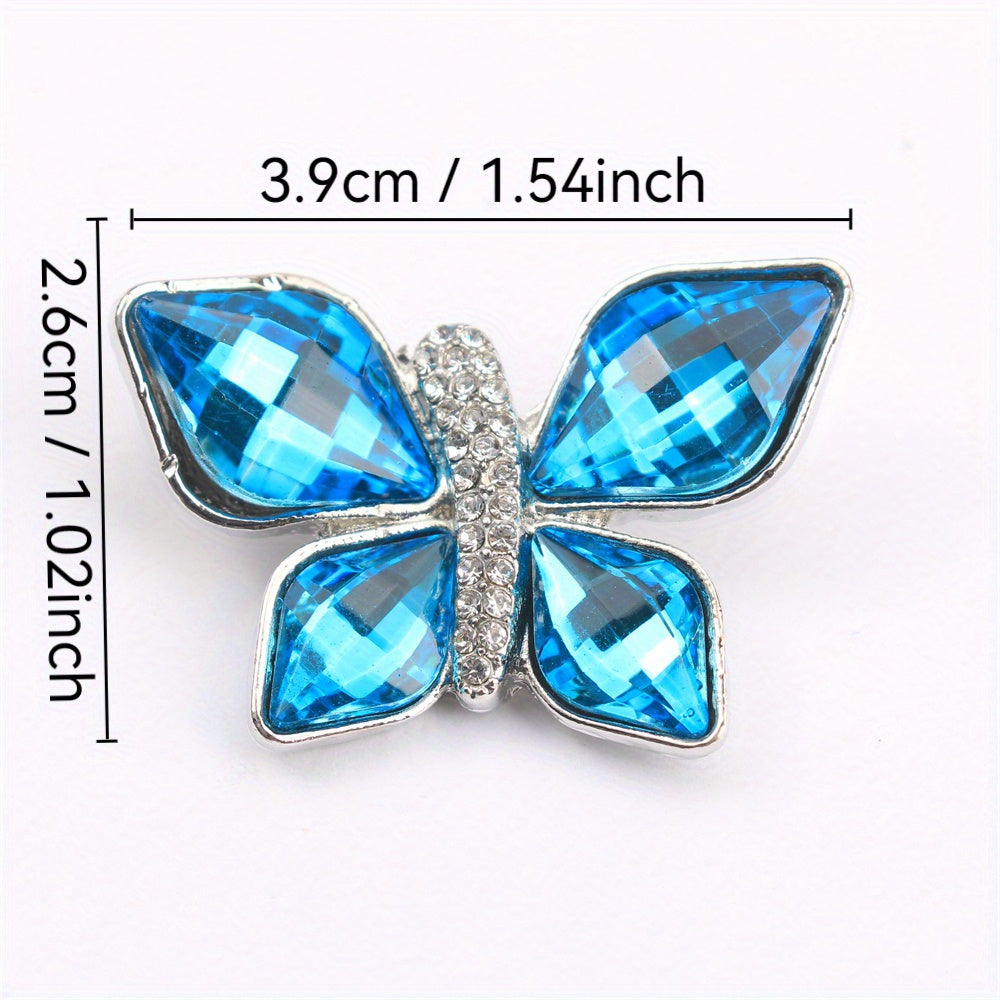 Stylish Butterfly Brooch Pin with Rhinestones - a Chic Addition to Clothing, Bags, and Hats